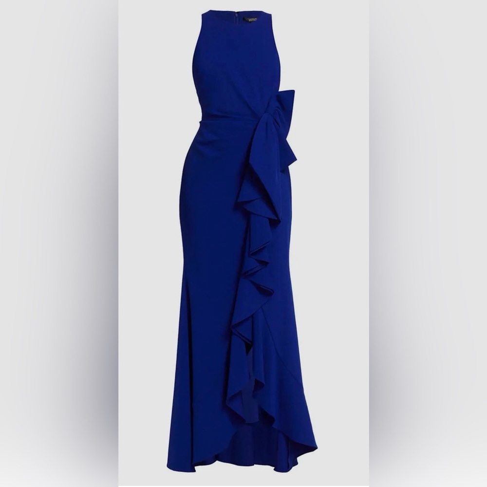 Mishka Royal Blue Asymmetrical long dress size 6